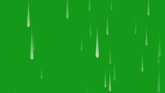 雨运动图形与绿色屏幕背景