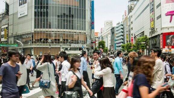 东京涩谷十字路口的视频