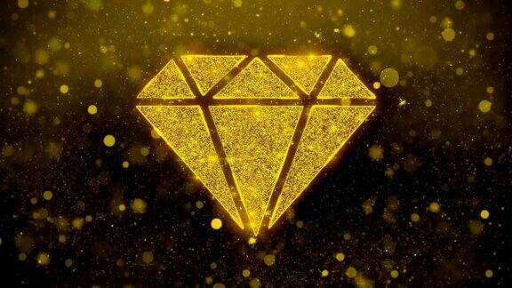 钻石图标黄金闪闪发光粒子