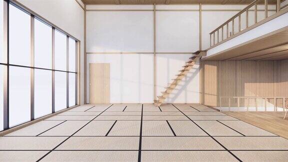 场景多功能厅创意日式房间室内设计三维渲染