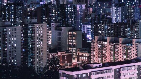 HA住宅楼窗户闪烁的夜晚北京中国