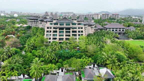 中国三亚豪华酒店的鸟瞰图