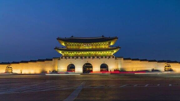 韩国首尔京福宫夜景图