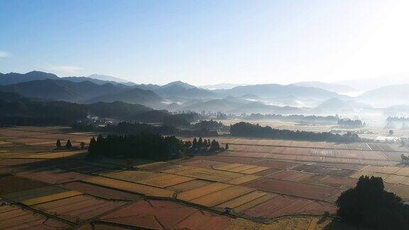 鸟瞰图美丽的沼泽早晨秋田日本