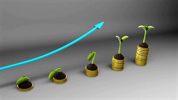 统计数据成长财务图表幼苗成长发芽bean4k