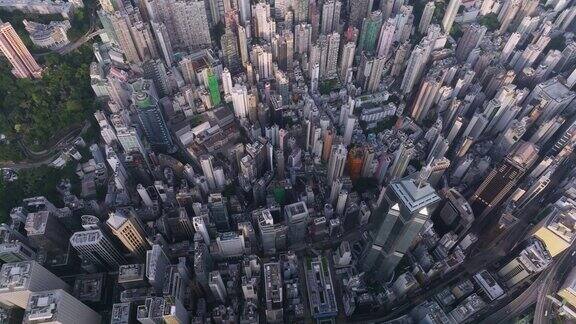 科技连通性概念的香港城市鸟瞰图