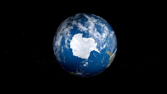 南极地球上的南极从外太空鸟瞰图
