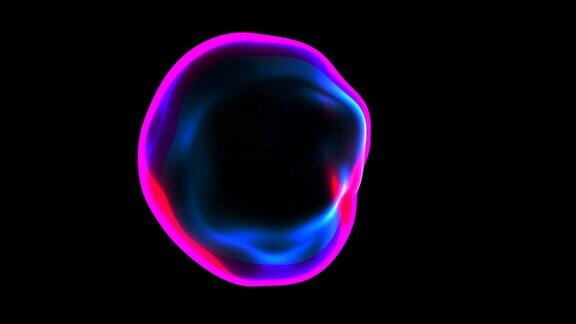 等离子体旋转的球形能量球循环动画