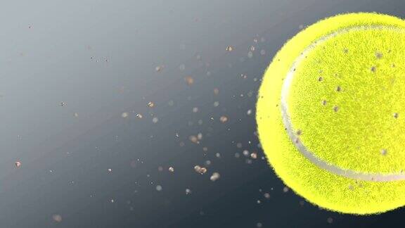 带有粒子的戏剧性旋转网球