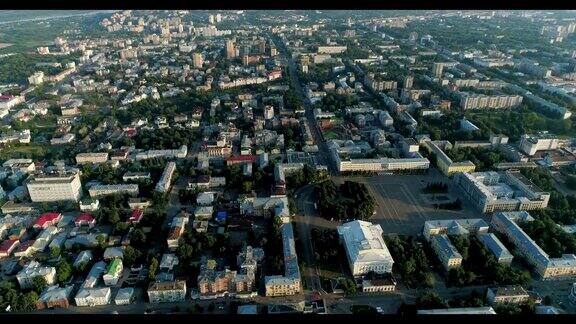一个典型的俄罗斯城市从鸟飞的高度看