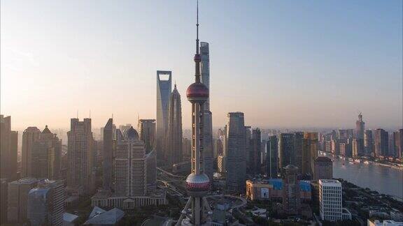 日出时上海城市景观