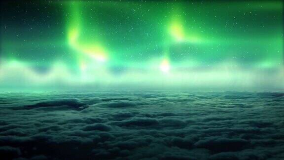 北极光在云层之上