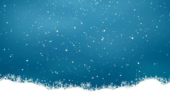 冬天的背景与雪花抽象的圣诞背景