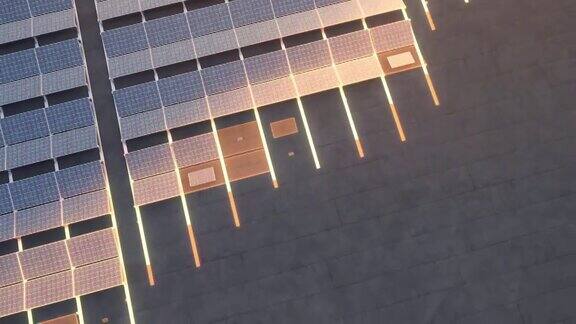 光伏太阳能电池板在屋顶环上组装