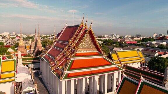 鸟瞰图的寺庙在曼谷WatPho