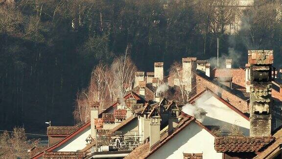 伯尔尼的屋顶和烟囱