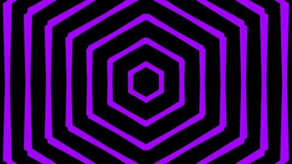 紫色和黑色纯色六边形图案视觉背景