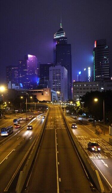 垂直:实时香港中环城市街道