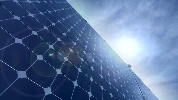 可再生能源-太阳能电池板时间流逝