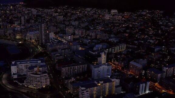 夜幕降临在开普敦市中心