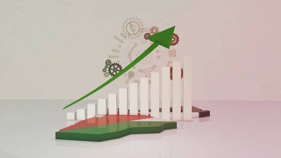 乔丹经济上升图表与箭-股票视频