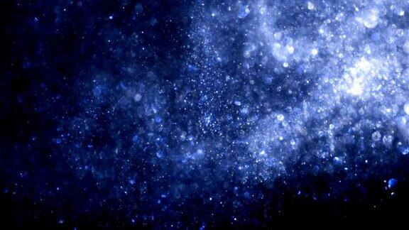 蓝色散焦粒子背景闪烁系列不同的粒子运动版本2
