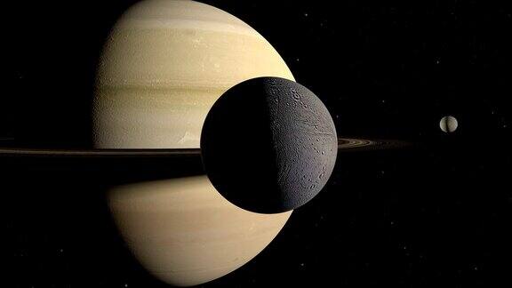土卫二卫星围绕土星一起绕土卫一运行