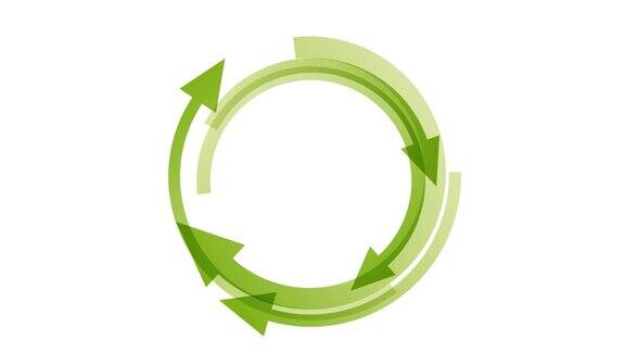 循环绿色的旋转箭头旋转的动画插图