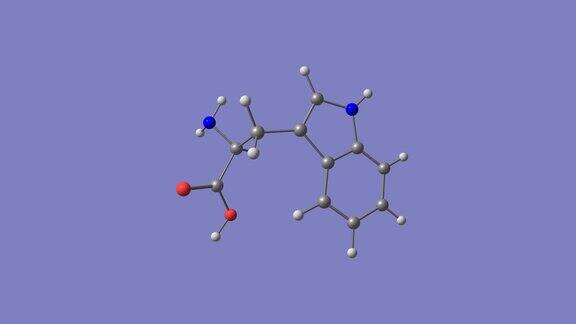 色氨酸氨基酸旋转录像蓝色