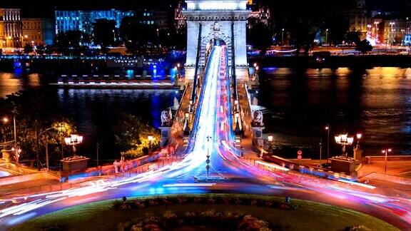 链桥之夜匈牙利布达佩斯