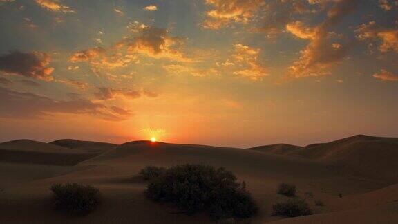 印度焦油沙漠的日出时光流逝