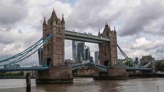 4k延时:英国伦敦塔桥与蓝天