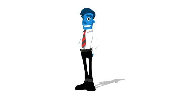 蓝色商人'侧步右'可连接的角色动画