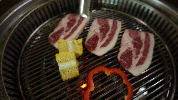 美味的韩式烤牛肉猪肉
