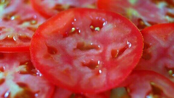 番茄蔬菜切片旋转