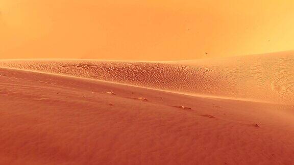 从沙丘吹沙子的宏观