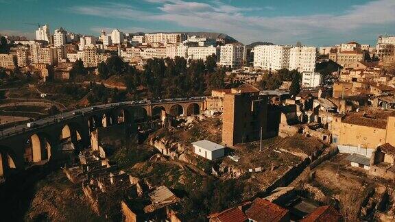 阿尔及利亚的康斯坦丁古城鸟瞰图