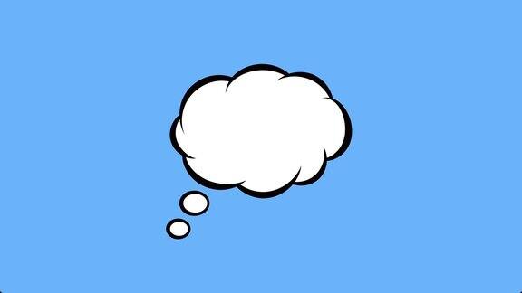 语音气泡文本聊天框弹出消息框卡通动画图标在蓝色背景气球涂鸦式思维符号符号股票视频-演讲泡沫绿屏股票视频