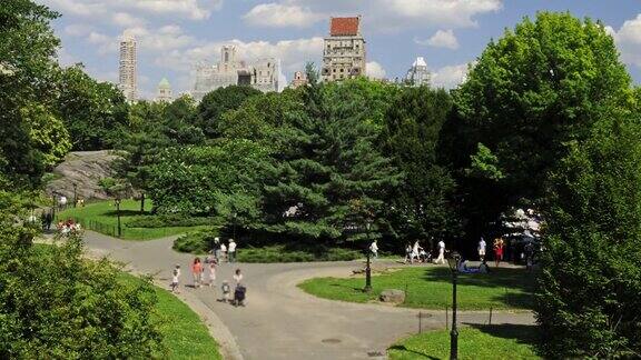 时光流逝纽约中央公园的人们
