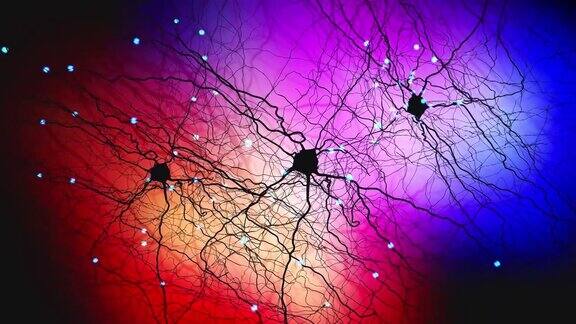信号传递神经元或神经细胞-三维插图