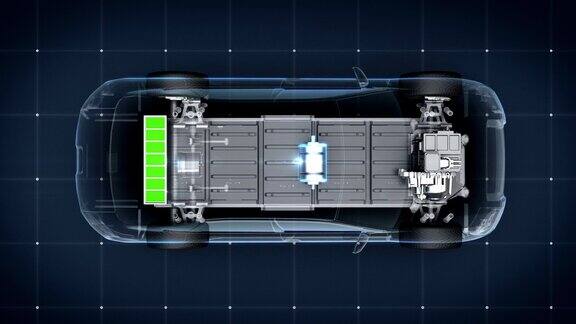 电子离子电池回声车充电汽车电池电池电量检查未来车前视图