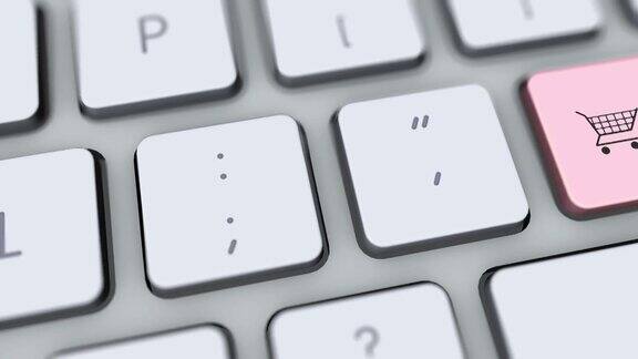 电脑键盘上的购买按钮键被按下用户按键盘图标符号相机平移键盘上的不同图形可供下载利用计算机当代技术按下按钮浏览互联网