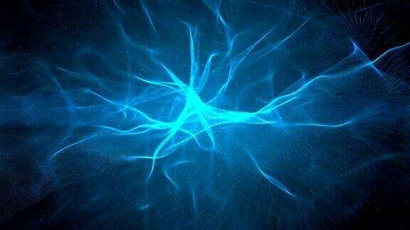 蓝色波粒子流抽象运动背景