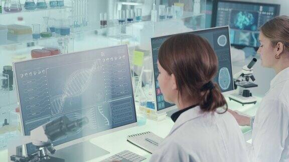 研究脑电波扫描模型和DNA序列的女性科学家