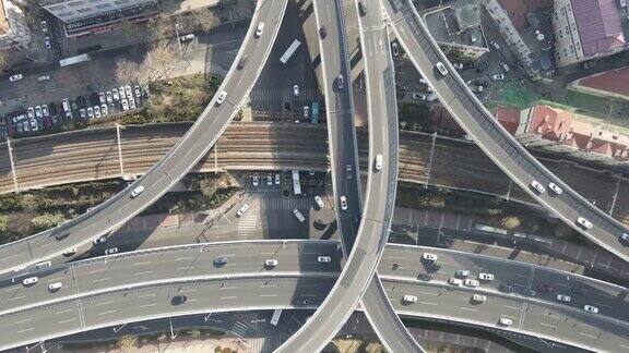 航拍青岛城市风景和道路桥梁