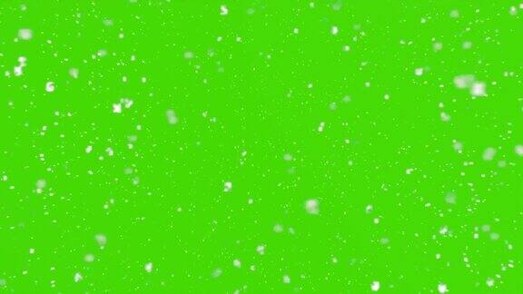 雪花落在绿幕上