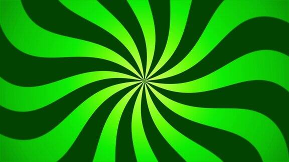 螺旋背景与绿色阴影..抽象动画循环背景螺旋绿色背景催眠动画背景