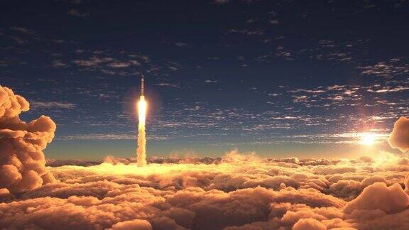 火箭穿过云层