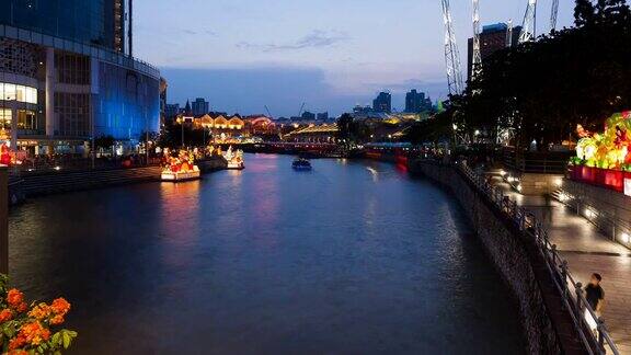 新加坡河黄昏