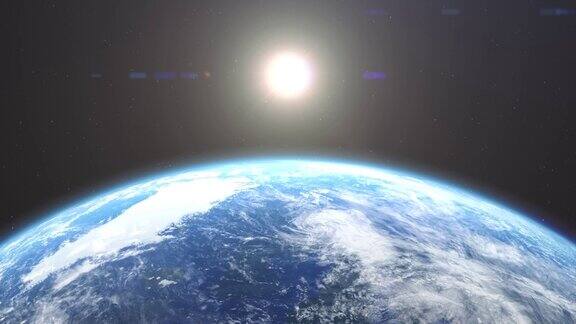 3d动画从太空地球上美丽的日出高质量4k股票视频